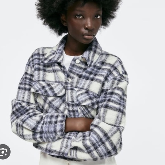 Zara Jackets & Blazers - Zara Cropped Plaid Jacket